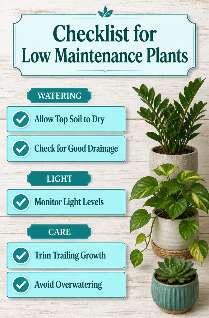 Bedroom Plants: 10 Ideas for Style, Sleep, and Care 12 A checklist of low maintenance plants for bedroom decor.