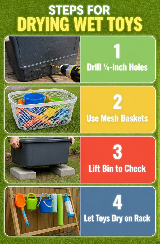13 Kids Outdoor Toy Storage Ideas to Organize Every Yard (2026) 15 Instructions for ensuring proper drainage and airflow for toys.