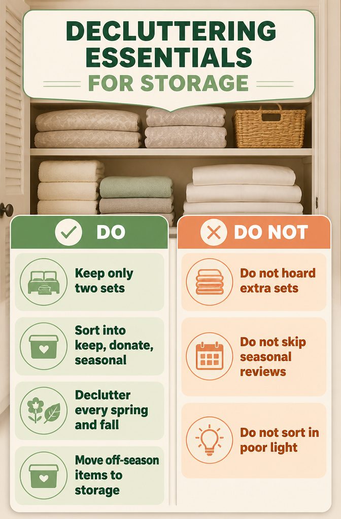10 Linen Storage Ideas for Small Spaces in 2026 11 A cluttered linen closet with mismatched sheets and towels.