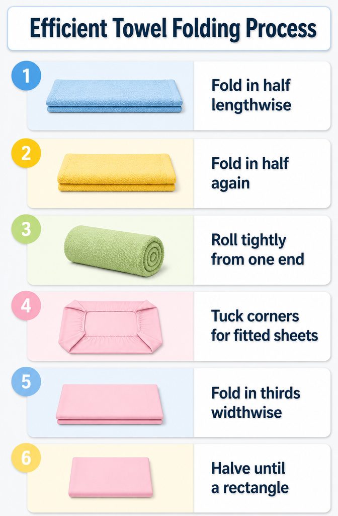 10 Linen Storage Ideas for Small Spaces in 2026 12 A neatly rolled towel demonstrating an efficient folding method.