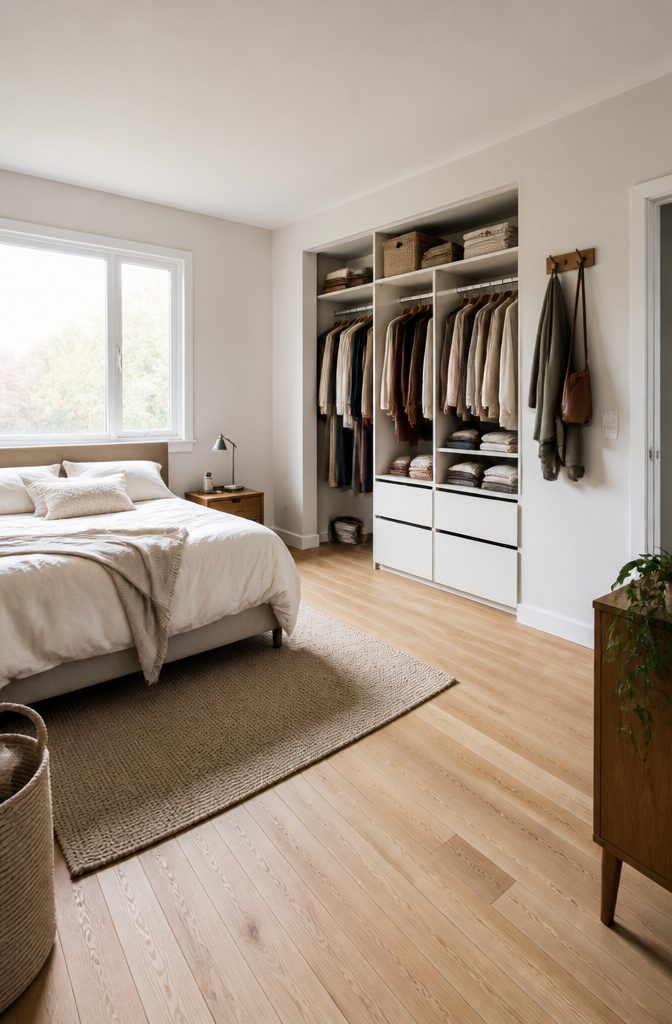 A diagram illustrating space considerations in a small bedroom.