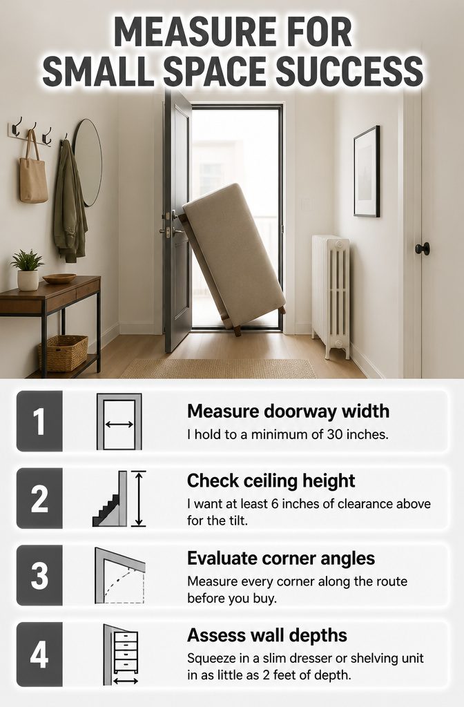 An information image about measuring for small space success.