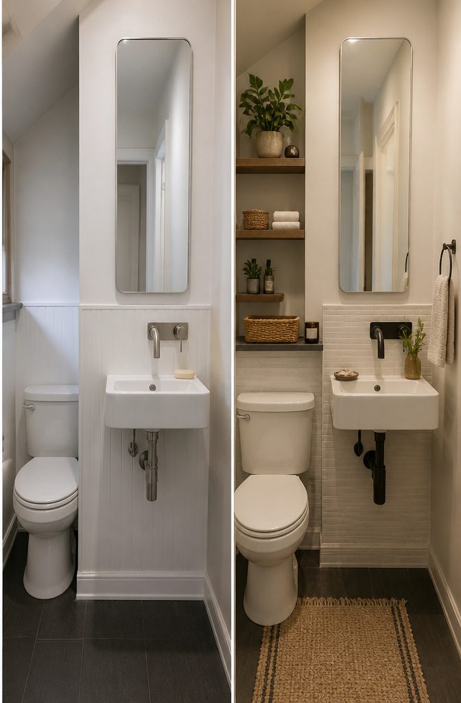 A compact mini sink installed in a small bathroom.