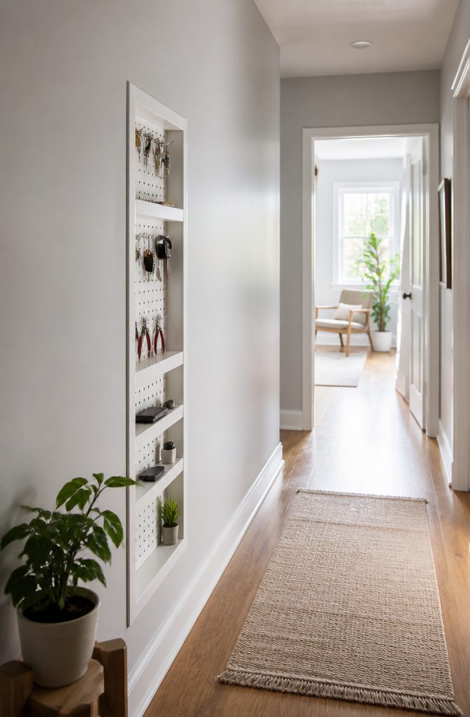 Narrow DIY Storage Shelves