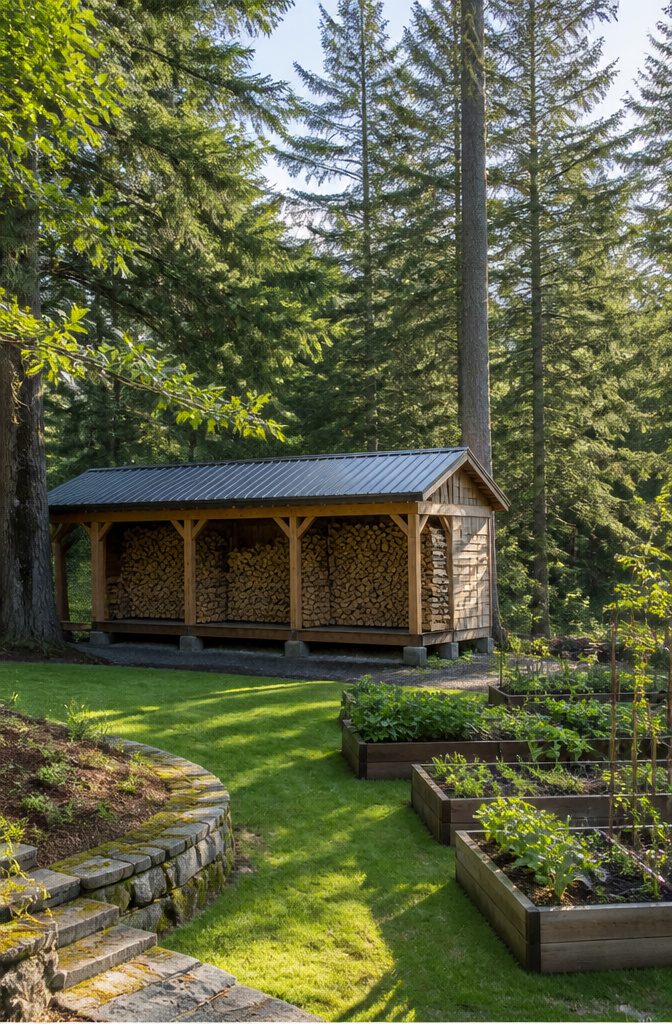20 Wood Shed Ideas for Backyard Storage in 2026 19 Spacious woodshed built to accommodate several cords of wood.
